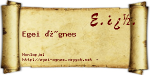 Egei Ágnes névjegykártya