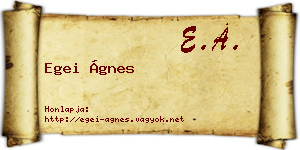 Egei Ágnes névjegykártya